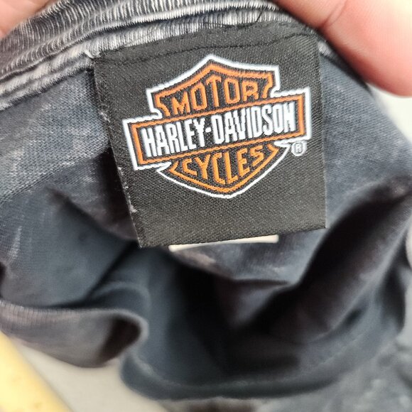 Harley-Davidson Shirt Mens 2XL Orlando Florida AOP Goth Tattoo Afflic Style Gray - Picture 7 of 12